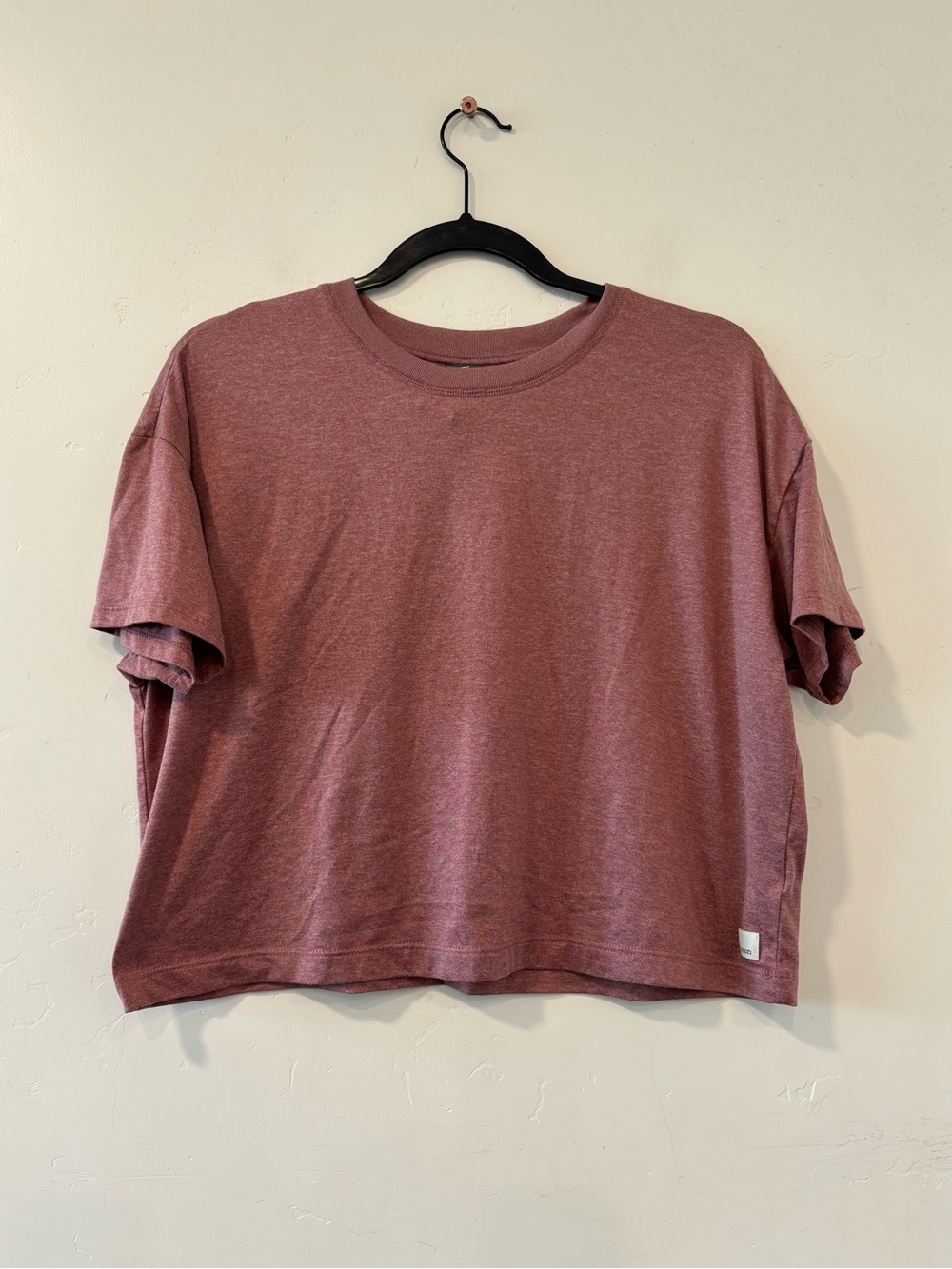 Vuori Energy Oversized Cropped T-Shirt Dusty Rose Heather Women's Small